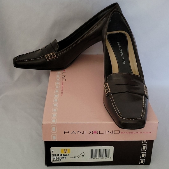 𝅺Bandolino Dark Brown Leather High Heel Shoes - Picture 1 of 12